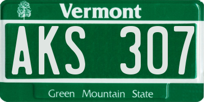 VT license plate AKS307