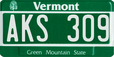 VT license plate AKS309