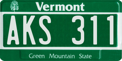 VT license plate AKS311
