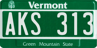 VT license plate AKS313