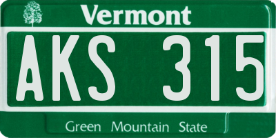VT license plate AKS315
