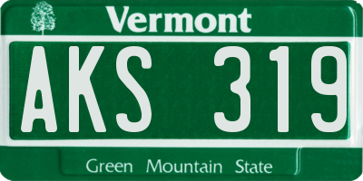 VT license plate AKS319