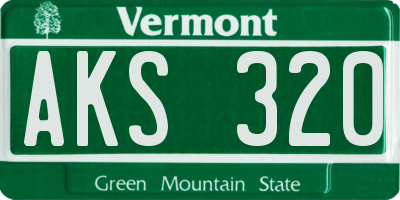 VT license plate AKS320