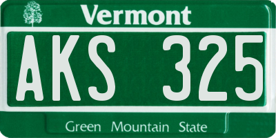 VT license plate AKS325