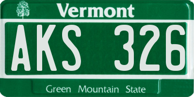 VT license plate AKS326
