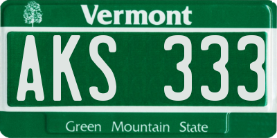VT license plate AKS333