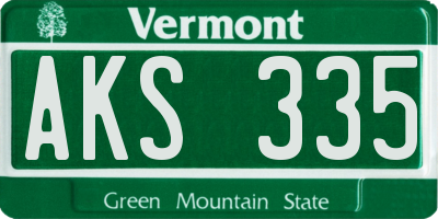 VT license plate AKS335