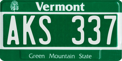 VT license plate AKS337