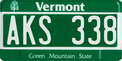 VT license plate AKS338