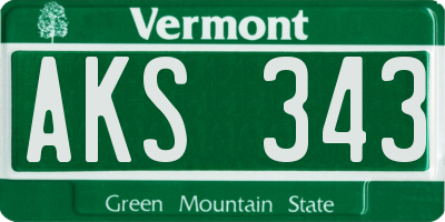 VT license plate AKS343