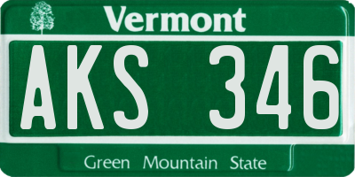 VT license plate AKS346