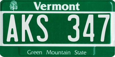 VT license plate AKS347