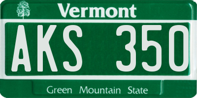 VT license plate AKS350
