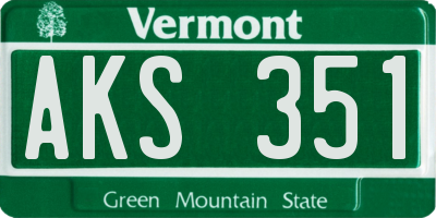 VT license plate AKS351