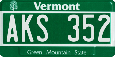 VT license plate AKS352
