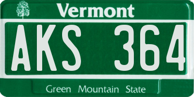 VT license plate AKS364