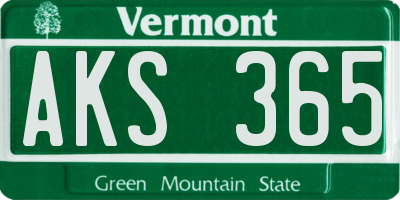 VT license plate AKS365