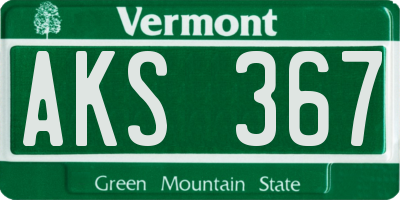 VT license plate AKS367
