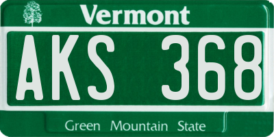 VT license plate AKS368