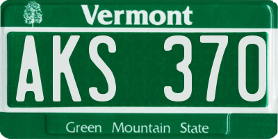 VT license plate AKS370