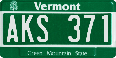 VT license plate AKS371