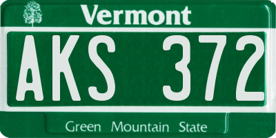 VT license plate AKS372