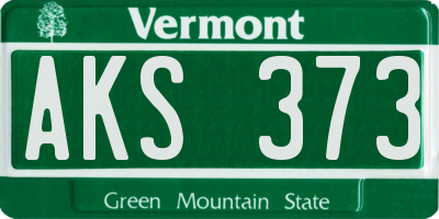VT license plate AKS373