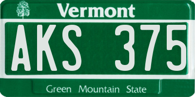 VT license plate AKS375