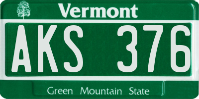 VT license plate AKS376