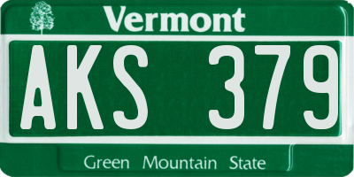 VT license plate AKS379