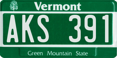 VT license plate AKS391