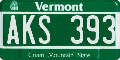 VT license plate AKS393