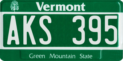 VT license plate AKS395