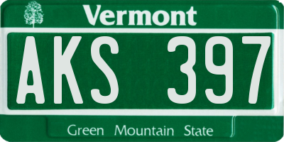 VT license plate AKS397