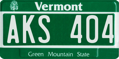 VT license plate AKS404