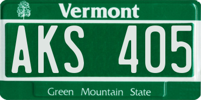 VT license plate AKS405
