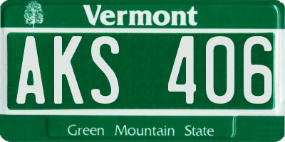 VT license plate AKS406