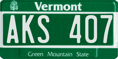 VT license plate AKS407
