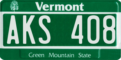 VT license plate AKS408