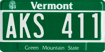 VT license plate AKS411