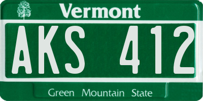 VT license plate AKS412