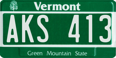 VT license plate AKS413