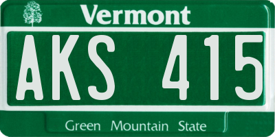 VT license plate AKS415