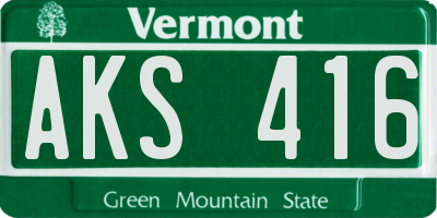 VT license plate AKS416