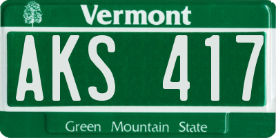 VT license plate AKS417