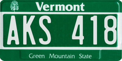 VT license plate AKS418