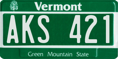 VT license plate AKS421