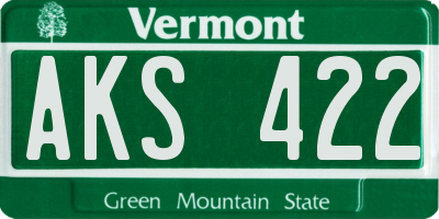 VT license plate AKS422