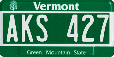 VT license plate AKS427