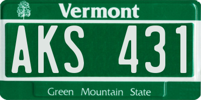 VT license plate AKS431